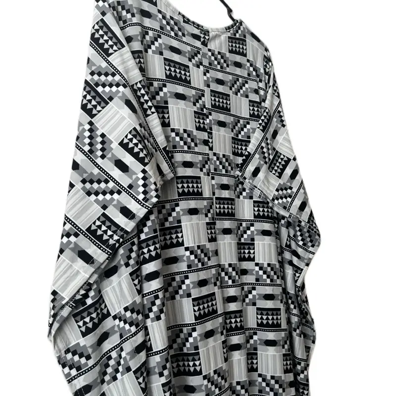 Plus Size Kaftan Dress - Casual Dress for Women with Patterned Design for Spring, Summer, Beach Vacations & Home Wear