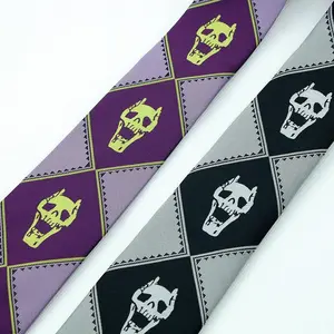 Anime JoJo Tie Kira Yoshikage Cosplay Necktie Unisex Skull Neck Heavens Door Cosplay Costume Prop
