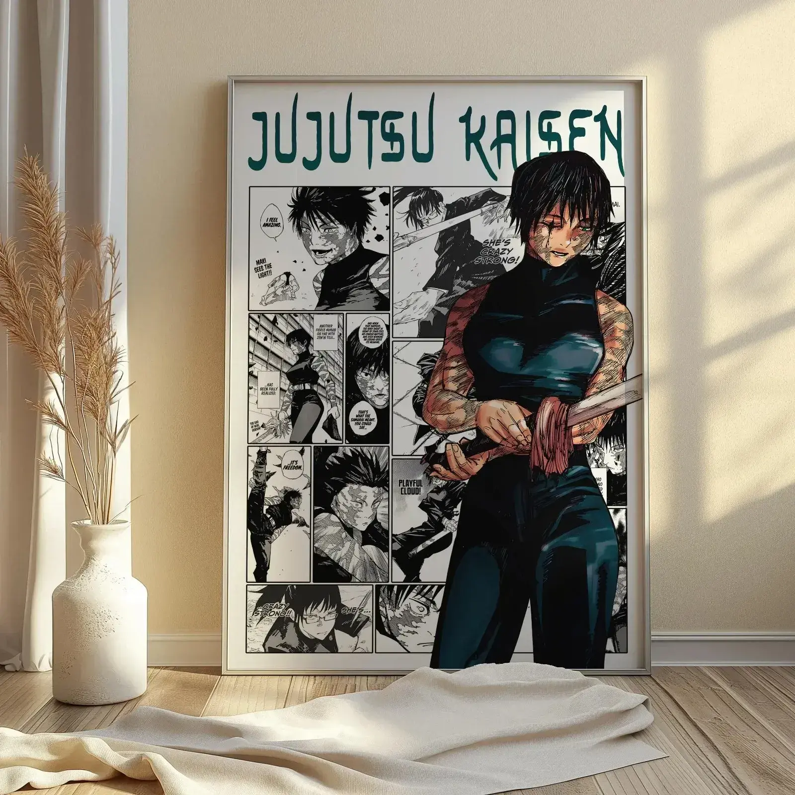 Maki Zenin Poster Jujutsu Kaisen Matte Character Print Manga Wall Art All Sizes