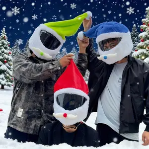 Christmas Helmet Decoration, Santa Claus Style Bike Helmet Cover, 4 Color Options, Cycling Helmet Accessories, Christmas Gift