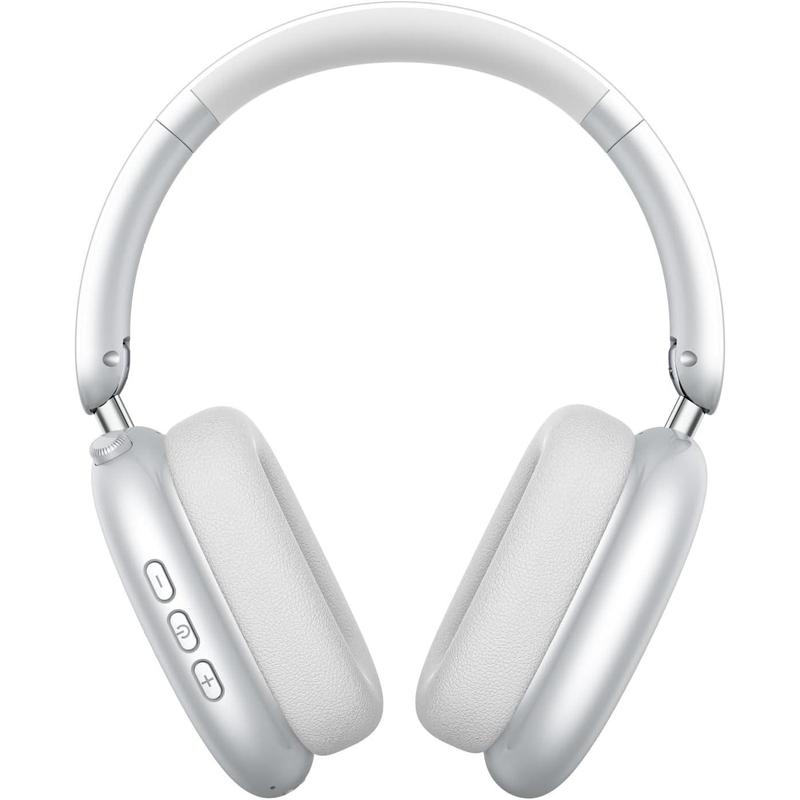 Wireless Headphones Over Ear, Bluetooth 5.4 Headsets, Hi-Fi Stereo, ANC Noise Cancelling, Built-in Microphone, 30 Hours Playtime, 3.5mm Jack, Lightweight for Phones, Computers, Games(Silver)