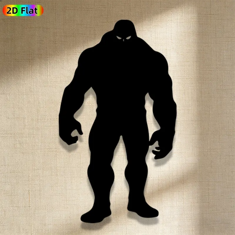 1pc Avant-Garde Hulk Metal Wall Art, Avant-Garde Hulk Statue Mural, Iron Craft, Perfect for Living Room, Lounge, Outdoor Space Decor, Silhouette Wall Decor, Artistic Metalwork, Halloween Decor, Ideal Gift for Trend Seekers