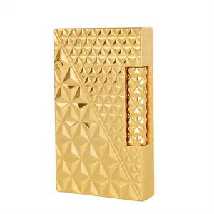 [Classical] Gold 3D Fire X motif Dupont Lighter 135g Ping gift for him