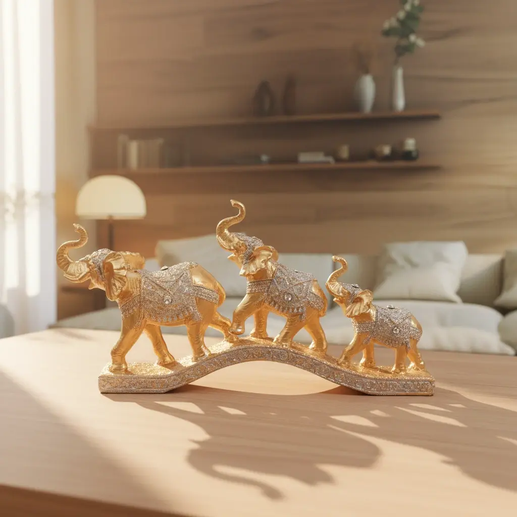 Creative Elephant Statue Decor,  Elephant Sculpture For Home Entryway, European Style TV Stand Cabinet With Wine Rack For Living Room Decorative Gift