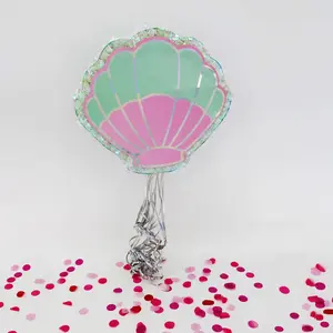 Colorful Pull-String Pinata, Fun Shell-Shaped Party Game, No Hit Design, Perfect for Celebrations & Decor, Safe and Interactive