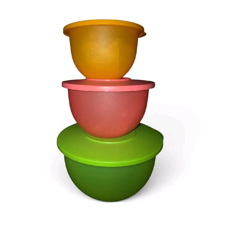Tupperware Impression Bowl Set - 3-Piece Bowl Set with Matching Seals, 5½-cup/1.3L, 10-cup/2.5L, 18-cup/4.3L