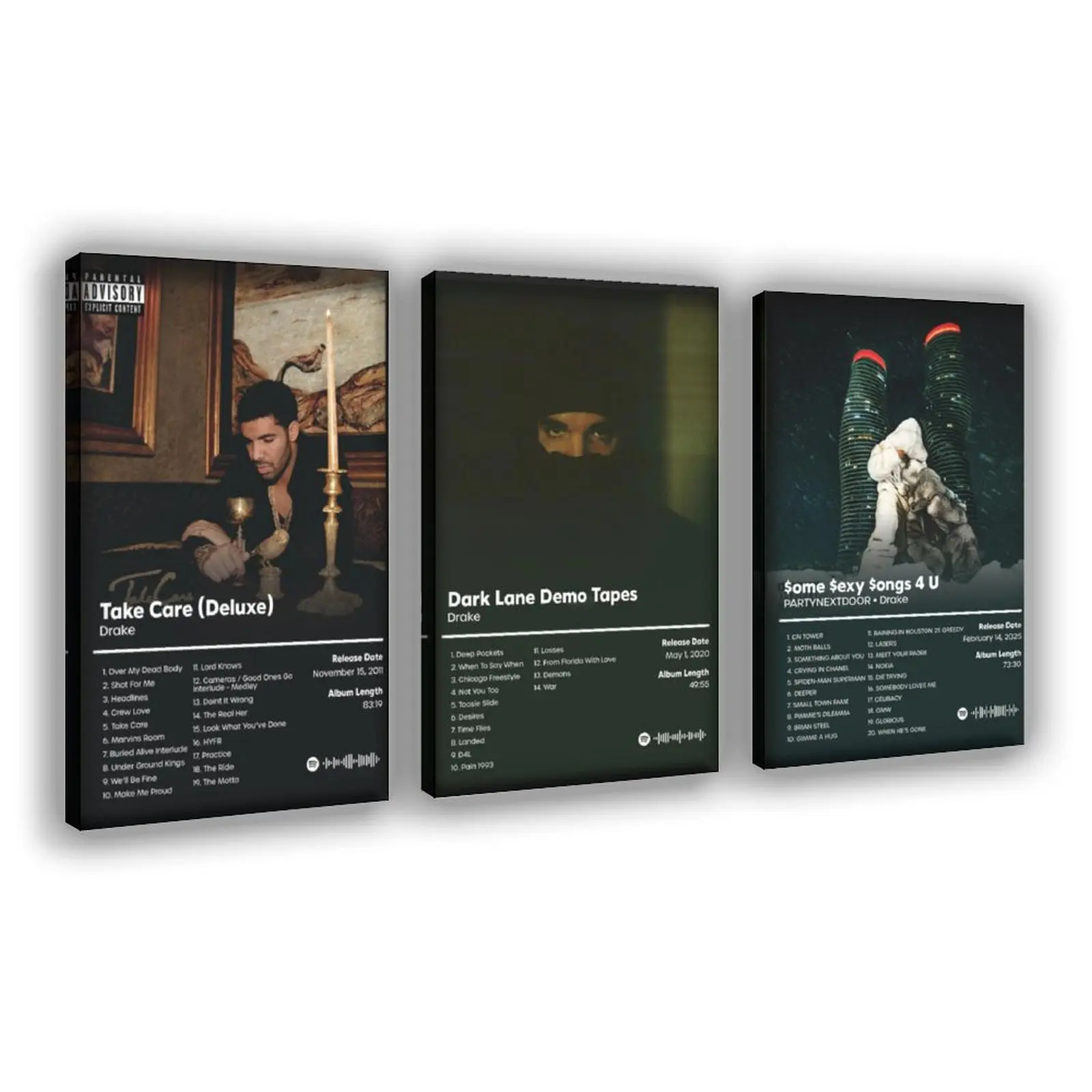 Set of 3 Drake Bundle Album Cover Posters FRAMED Decor Decoration ...