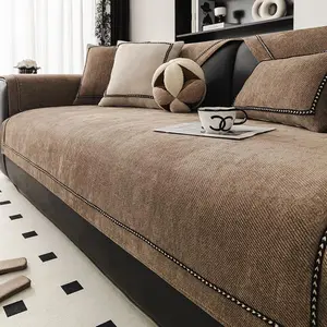 Solid Color Sofa Cover, 1 Count Non-slip Sofa Slipcover, Soft Comfortable, Sofa Protective Cover for Home Living Room, Sofa Couch Covers