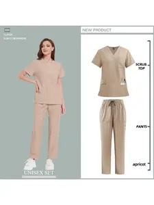 Scrubs Sets Woman Medical Nurse Spa Beauty Salon Workwear Clinical Scrubs Top + Pant Doctor Nursing Tunic Suit Surgical Uniforms