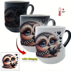 Magical Love Thermosensitive Ceramic Mug - Heart-Handle 11oz/330ml, Perfect Christmas Gift for FriendsIdeal gift for Christmas, Thanksgiving