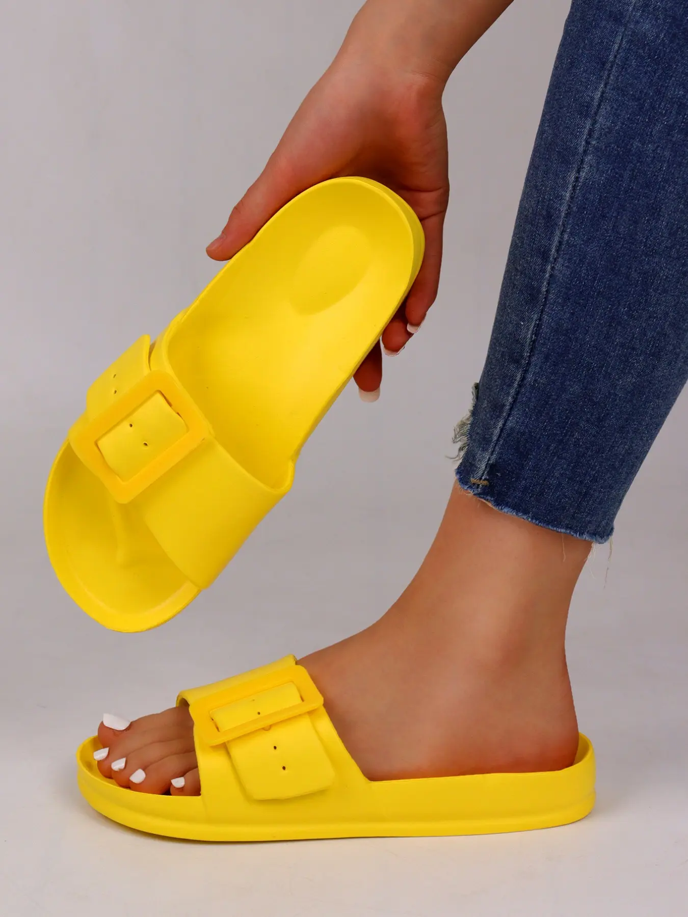 Women's Summer New Sandals, Adjustable Buckle Outdoor Slippers, Simple Fashion Lightweight Indoor Slippers, Women's Beach Sandals, Footwear, Toe Sandals, Open Toed Slippers, Open Toe Slides, Slipper Shoes