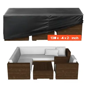 Premium Outdoor Furniture Cover For Patio Table, Chairs And Sofa 420D Waterproof All Weather Dustproof UV Resistant Heavy Duty 130 X 84 Inches With Reinforced Seams, Adjustable Strap, Air Vent, And Secure Fit