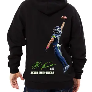 JSN - Jaxon Smith-Njigba Two Sided 'POSTERIZED' For The 12s Cotton Hoodie Sweatshirt T-Shirt (Made In US), JSN Nation Outfit, Seahawks Game Day Outfits, Gift For Football Fans, Football Graphic Hoodie
