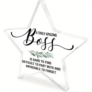 Boss Appreciation Gifts for Women Men, Leader Boss Birthday Christmas Day Gifts Thank You Gifts Mentor Retirement Leaving New Job Farewell Gifts, Acrylic Keepsake Desk Decor, Amazing Boss