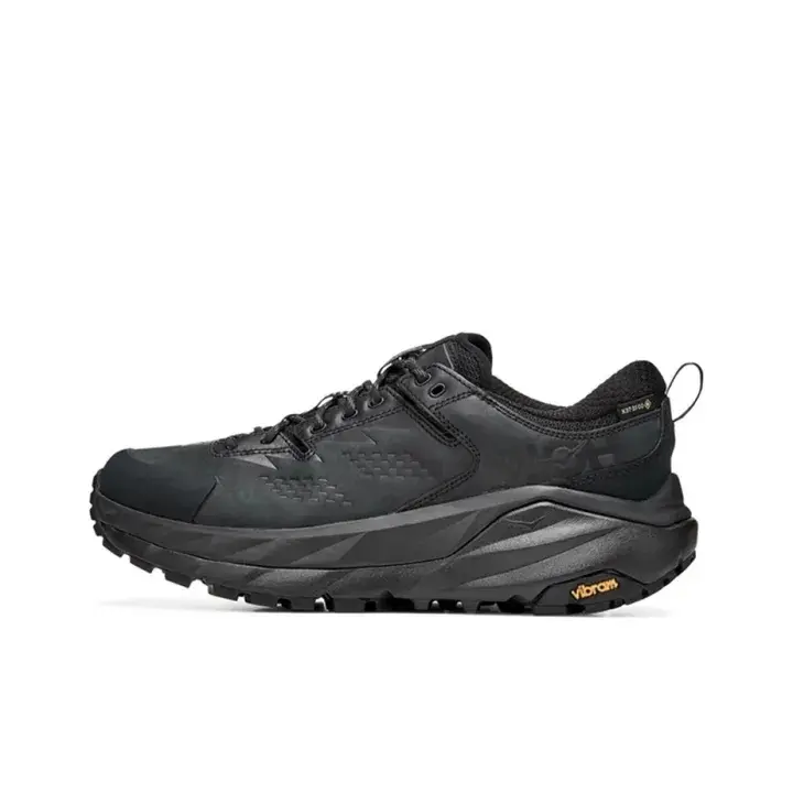 Black Waterproof Leather Outdoor Hiking Sneakers Unisex Rugged Non Slip Outsole Arch Support All Day Comfort Designed For Rough Terrain Outdoor Adventures