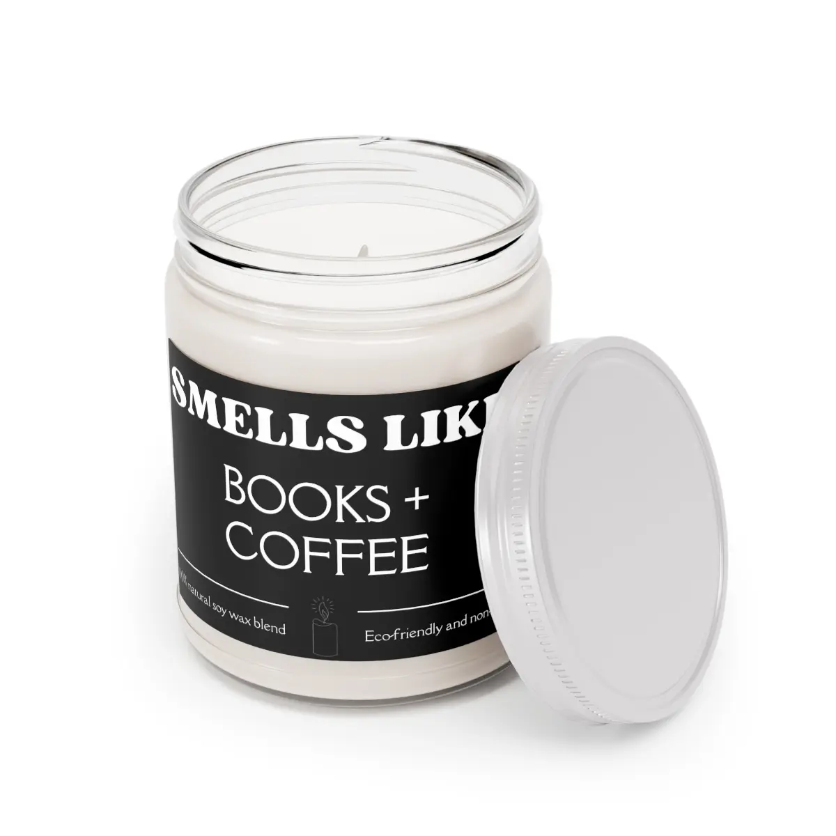 Smells Like BOOKS+COFFEE Book Lover Gift, Literary Candle, Library, Scented 9oz Soy Wax Home Decor Candle