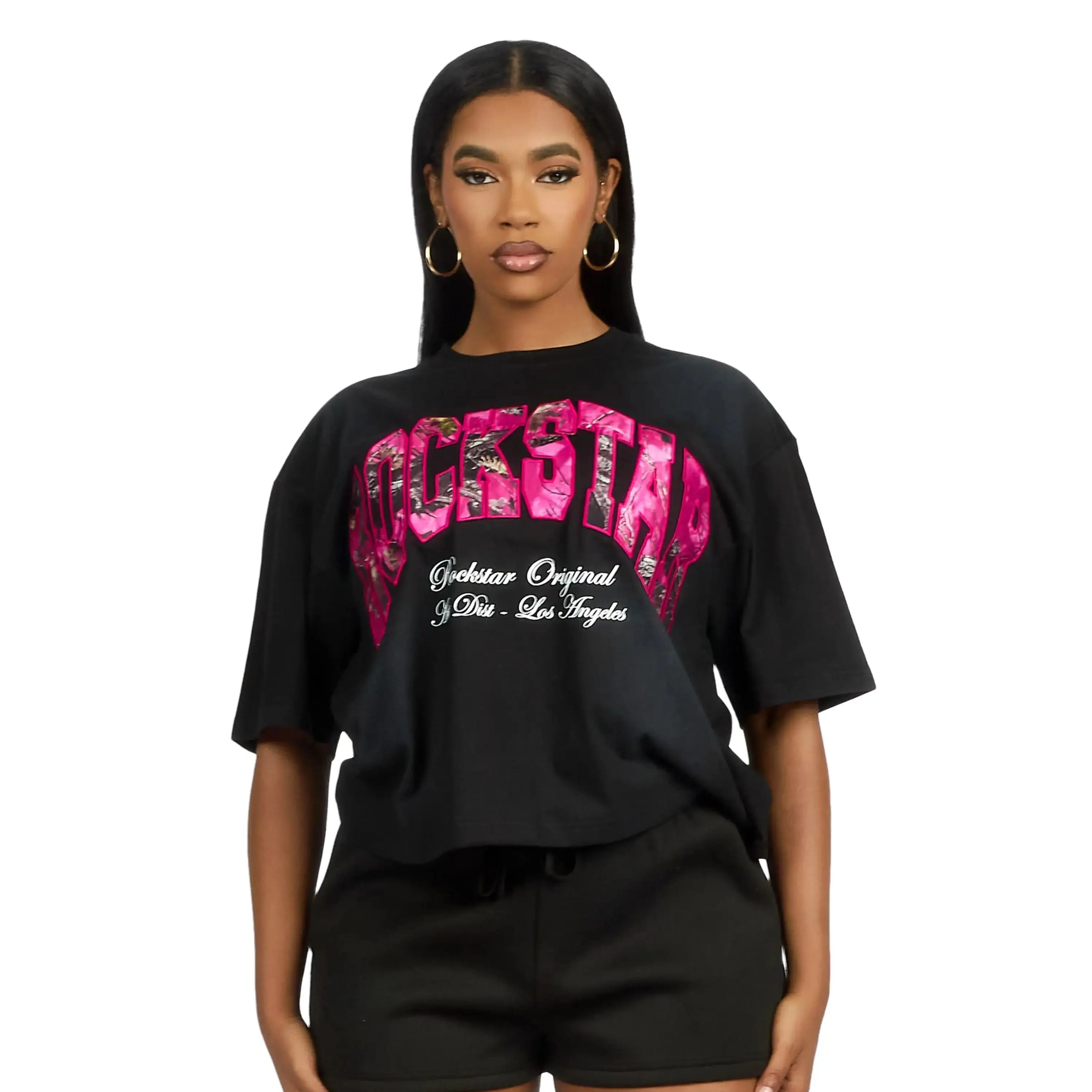 Leyna Black Boxy Crop Tee Shirt Leyna Black Boxy Crop Tee Shirt