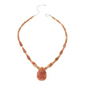 Mine Finds by Jay King Sterling Silver Tanzanian Red Sunstone Necklace