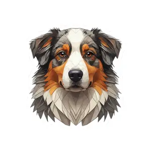 Australian Shepherd Kiss-Cut Sticker — Warm Jewel