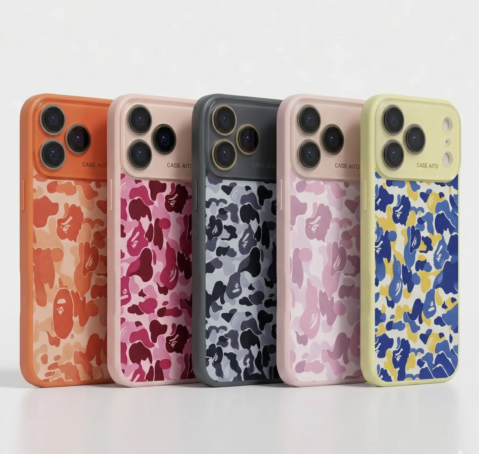 Camo Streetwear Smartphone Cover - Shockproof Impact Resistant Hard Case with Impact Dispersion Tech, Flexible Rubber Liner, Glossy Durable Design for iPhone 17/16/15/14/13/12/11 Pro Max, Samsung Galaxy S23FE/S22/S23, Phone Accessories for Protection tikt