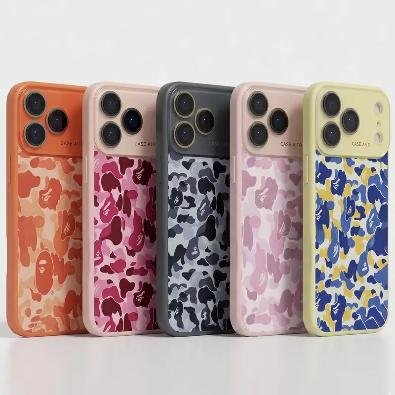 Camo Streetwear Protective Smartphone Casing - Shockproof, Impact-Resist Hard Case with Impact Dispersion Tech, Flexible Rubber Liner, Glossy Durable Design for iPhone 17/16/15/14/13/12/11 Pro Max, Samsung Galaxy S23FE/S22/S23, Cellphone Accessories