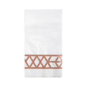 Bulk  50 Pc. Premium White Paper Napkin with Rose Gold Design
