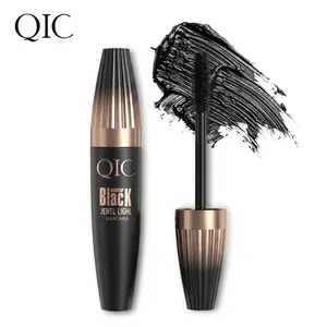 QIC Waterproof Black Mascara, 24H Long-Lasting Smudge-Proof Volume and Length, Silk Fiber Lash Extension Formula