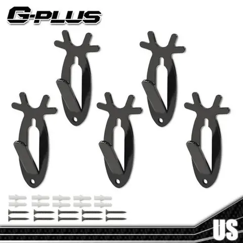 G-PLUS 6-Pack Ready Heavy-Duty Steel Wall Hanger Hooks - Upgraded Antler-Shape, 20 lbs Load Bearing Deer Antelope Skull Mount Bracket for Car Exterior Decoration & Display