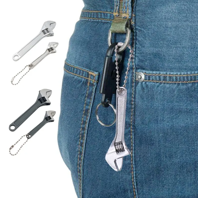 2.5 Inch/4 Inch Adjustable Monkey Wrench,2 Pack Mini Open-end Spanner, Portable Small Hand Spanner, Multi-purpose Hand Tool for Household & Office, Compact Multi-size Adjustable Spanner -MM1