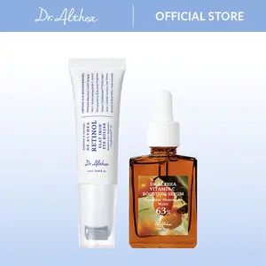 [Dr.Althea Official] Glow Reset Duo - Retinol Eye Roller & Vitamin C Boosting Serum, Brightening & Firming Care, Wrinkle Smoothing, Radiance Boost, For All Skin Types, Vegan, Korean Skincare