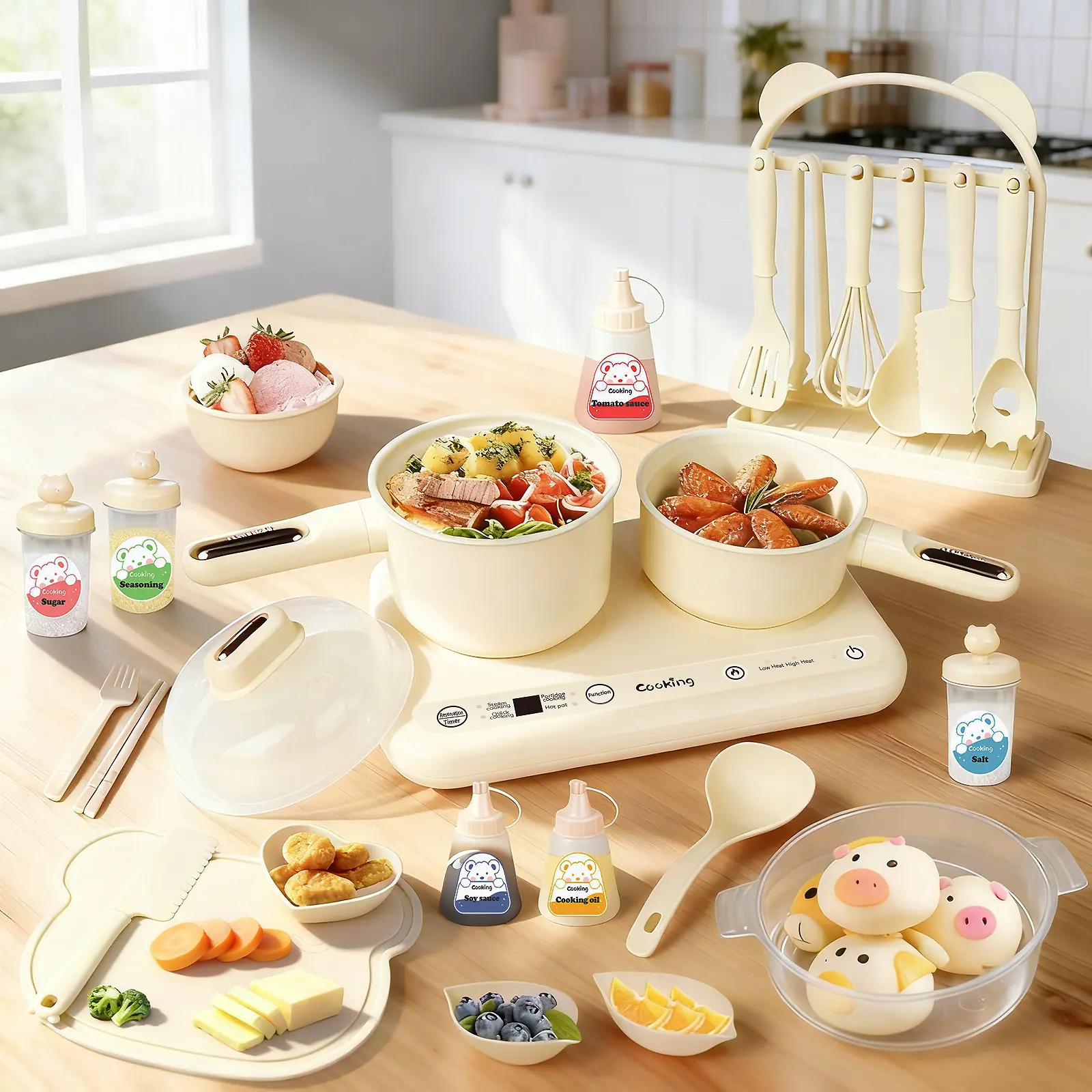 Mini Cooking Sets Real Kitchen for Food Making Junior Easy Montessori Educational Set for Kids' Creative Cooking Activities