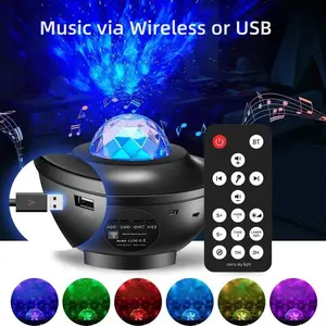 Starry Sky Lamp Small Bowl with Wireless or USB Music Function & Colorful wave projector Light Effects Remote Control for Home and FestivalDecor controllable neon signs