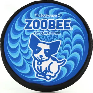 The ZooKeeper ZooBee Flying Disc Dog Toy – Soft & Durable Toss Disc for Indoor & Outdoor Play, Water Fetch & Pool Fun, Floats – Safe on Teeth – Dog Vision Friendly – Lightweight & Easy to Throw, Blue