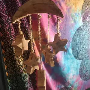 Live edge wooden star mobile home Ornament