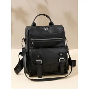 Women's Vintage Simple Fashion Backpack, Large Capacity Wear-Resistant Travel Bag, Casual School Bookbag for Students & Moms