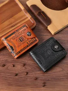 Men's Vintage Style Faux Leather Wallet, Snap Closure, Compact Safe Design, Multiple Card Slots, Ideal Gift for Him