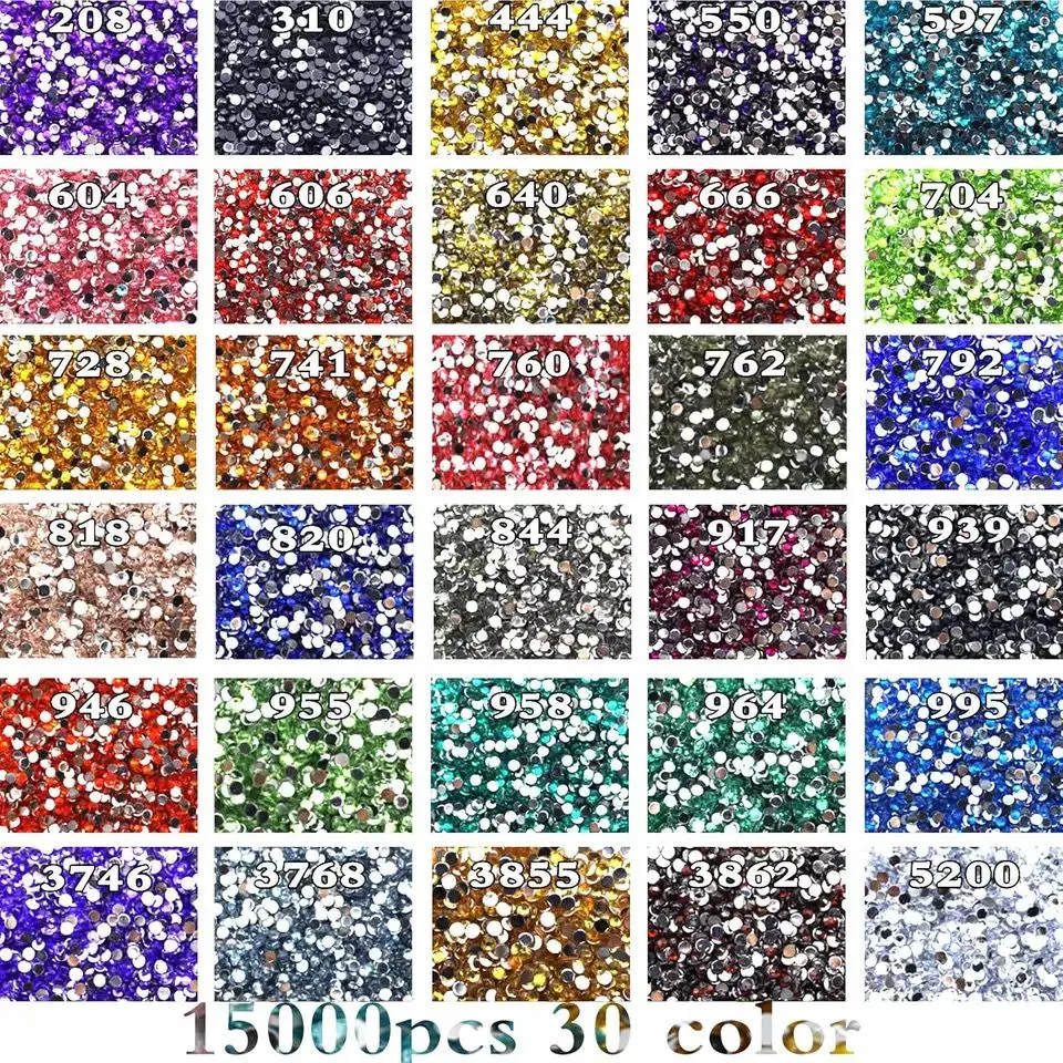 30 Colors 15000pcs 5D Resin Round Diamond Painting Kit, Diamond Art Tools, DIY Craft Supplies for Home Decor, Jewelry Making & Creative Projects, DIY Kits