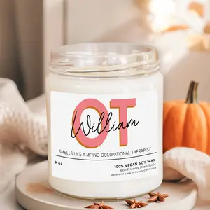 Smells Like A M'fing Occupational Therapist Candle, Personalized OT Graduation Gift, Occupation Therapy Candle, Custom OT Gift, (PC-16PRO) Decor Glass
