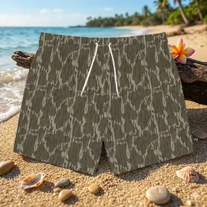 Bottomlands Camo Swim Trunks, Beach Shorts, Summer Swimwear, Vacation Essentials, Trendy Board Shorts
