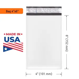 4×6 100 pcs Poly Mailers Shipping Bags White 1.7 mil