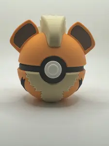 3D printed Pokeball Themed Character Ball Growlithe!