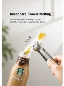 3-Piece Silicone Ice Stick Mold Set (2 Trays + Tong) - Fits 1" Water & Soda Bottles, Perfect for Iced Coffee & Tumblers