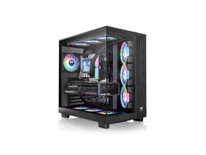 Thermaltake View 380 XL TG ARGB; 4x120mm ARGB Lite Fans Included; 360mm Radiator Support; 420mm GPU Clearance; Hidden Connector Support; Dual Chamber; Black; CA-11E-00M1WN-00