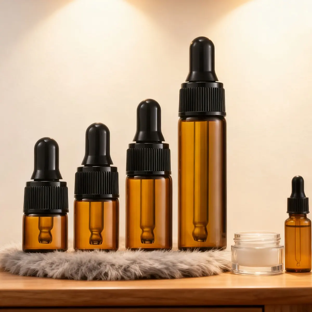 10Pcs Leakproof Dark Amber Glass Dropper Bottles 1ml 2ml 3ml 5ml Travel Size Storage Bottles Travel Container Bottle Refillable Vials for Essential Oils Perfume Hair Oils Reusable Glass Bottle Glass Bottles Set