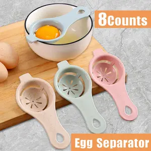 8 Counts Egg Yolk White Separator, Random Color Combination Egg White Filter
