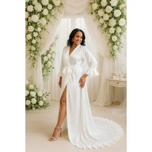 The Ruffle Cathedral Length Robe (Bridal White)