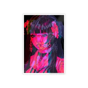 3D Anime Girl Glossy Poster Print Cool Home Decor for Dorm