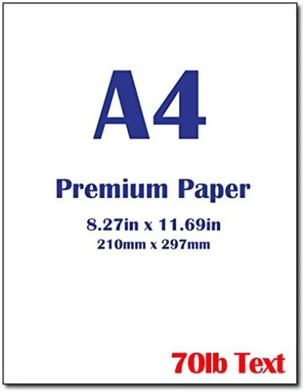 Premium A4 (8.3"x11.7") Bright White Printer Paper - 28lb Bond/70lb Text (105 gsm), 40 Sheets