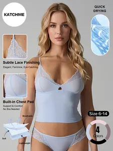 Lace Braided Padded Underwire Triangle Bikini Set, Bare Sensation Lace Trunk, Comfortable Fit, Ideal for Daily Wear & Special Occasions