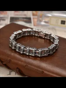 Tang Dynasty Tank Bracelet, Trendy Biker Style Hand Chain, Fashionable Men's Vintage Bracelet, Ethnic Pattern, All Seasons